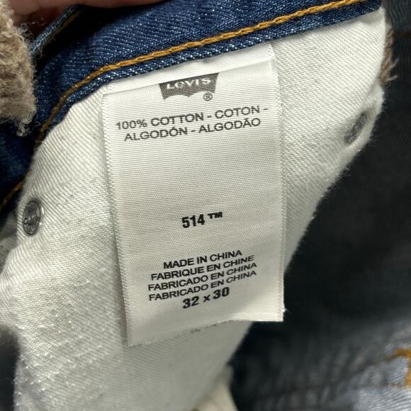 Levis 514 Dark Wash Blue Mens 31x30 Regular Straight Fit Denim Jeans Red Tab EUC - Picture 4 of 12